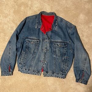 Vintage Reversible GAP Denim/Red Trucker Jacket